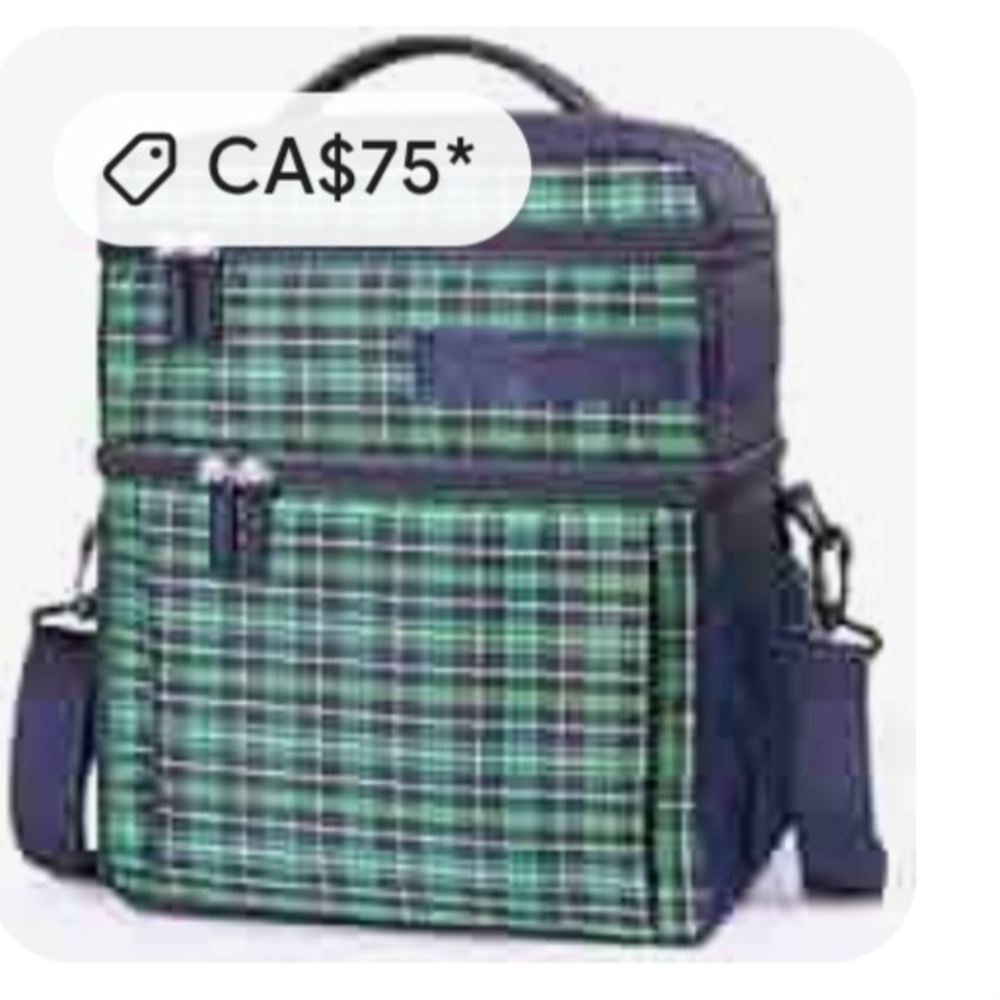 Plaid Green and Blue Men's Bag